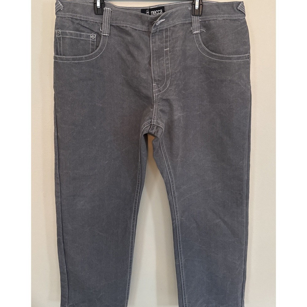 Vintage Mecca Jeans USA Gray‎ Baggy Hip Hop  Denim Y2K Pants Mens Size 42x29